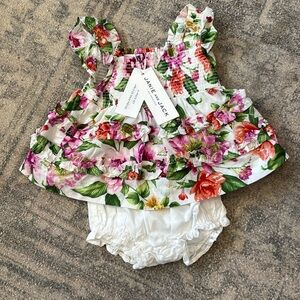 Janie and Jack Floral Ruffle Dress with Bloomers